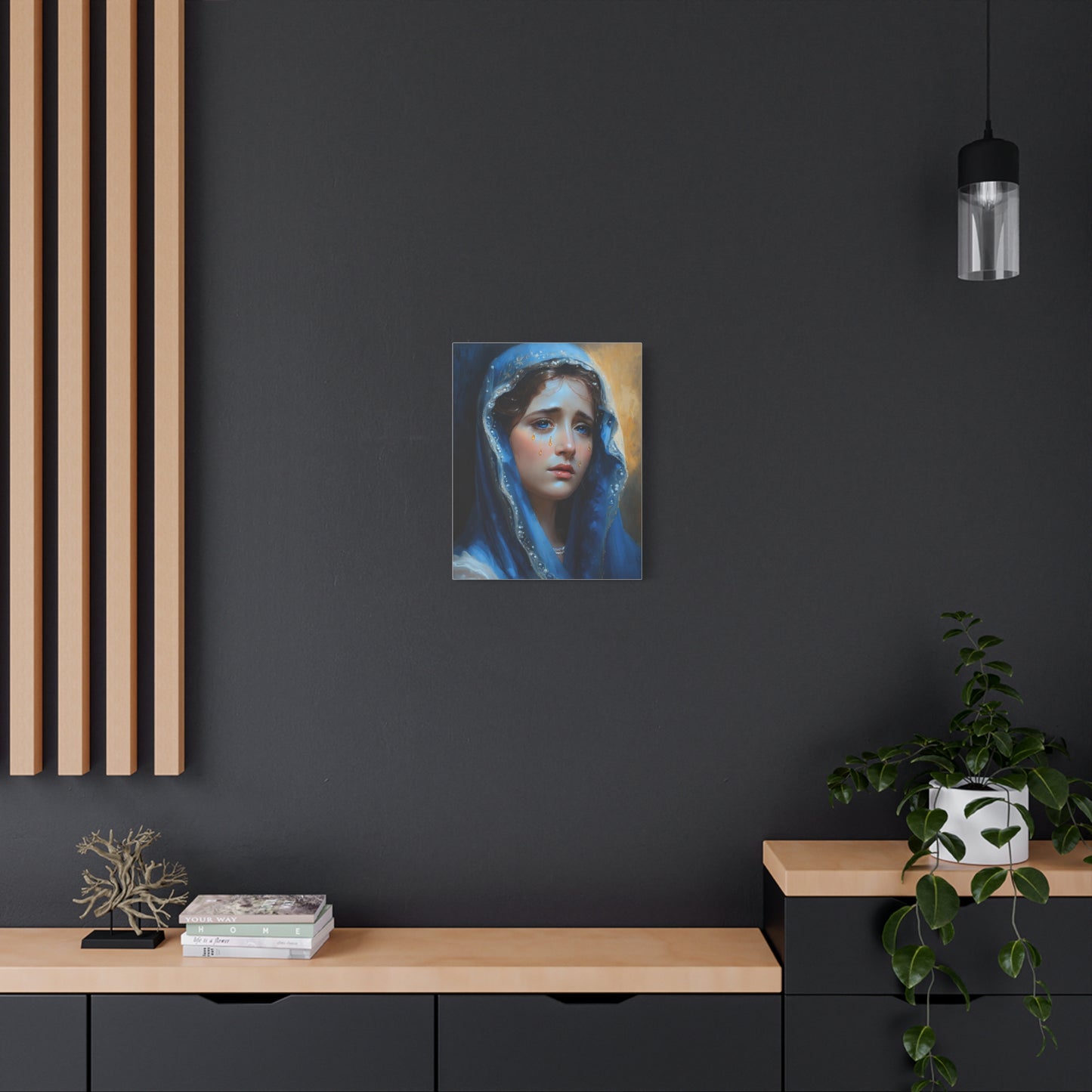 Our Lady of Sorrows Catholic Art, Mother Mary Home Decor Canvas Print - Ships From USA