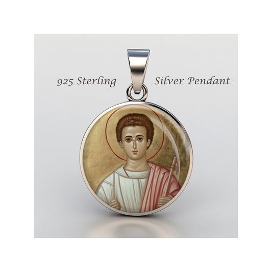 Saint Philip Catholic sterling silver 925 Christian Medal Patron Pendant image 0