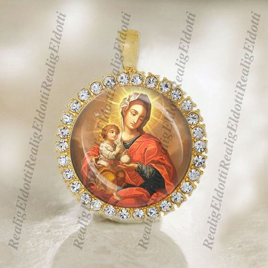 Virgin Mary Our Lady Mother Of God Catholic Gold Tone Christian Religious Medal
