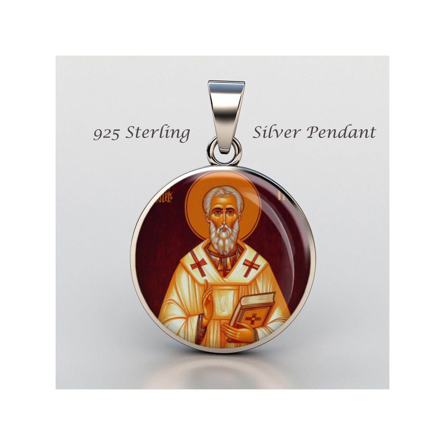 Saint Theonas The Archbishop Of Thessaloniki Religious Christian sterling silver 925 Medal