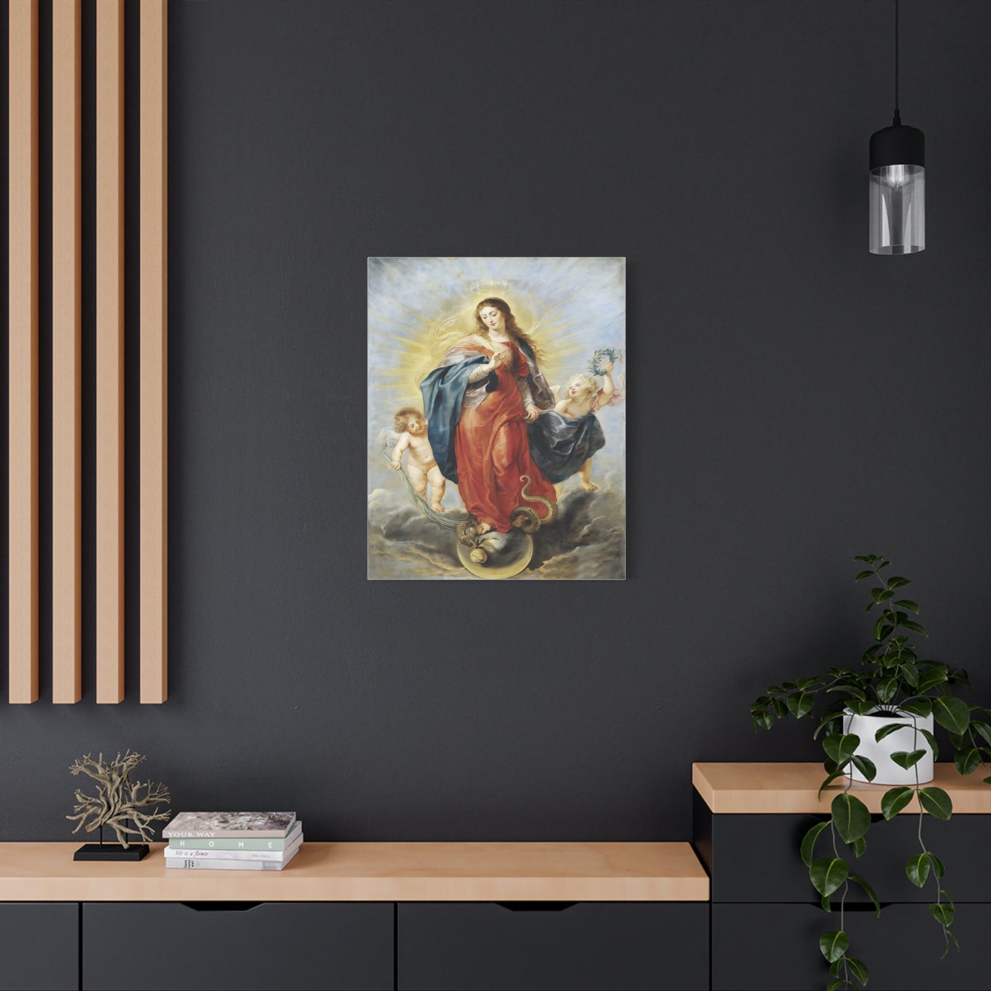 Ready To Hang - Mother Mary Immaculate Conception Catholic Canvas Wall Art, Christian Decor Our Lady