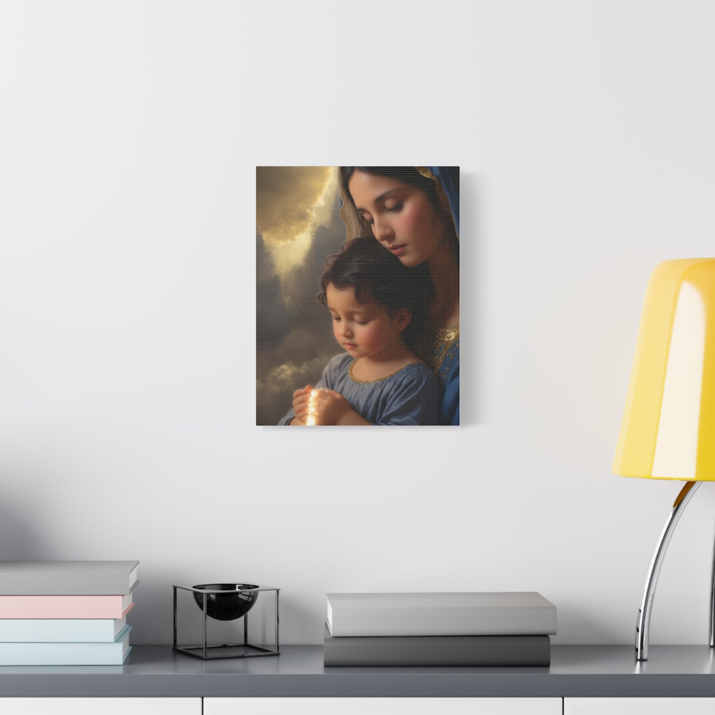 Mary and Baby Jesus Catholic Canvas Wall Art, Christian Decor