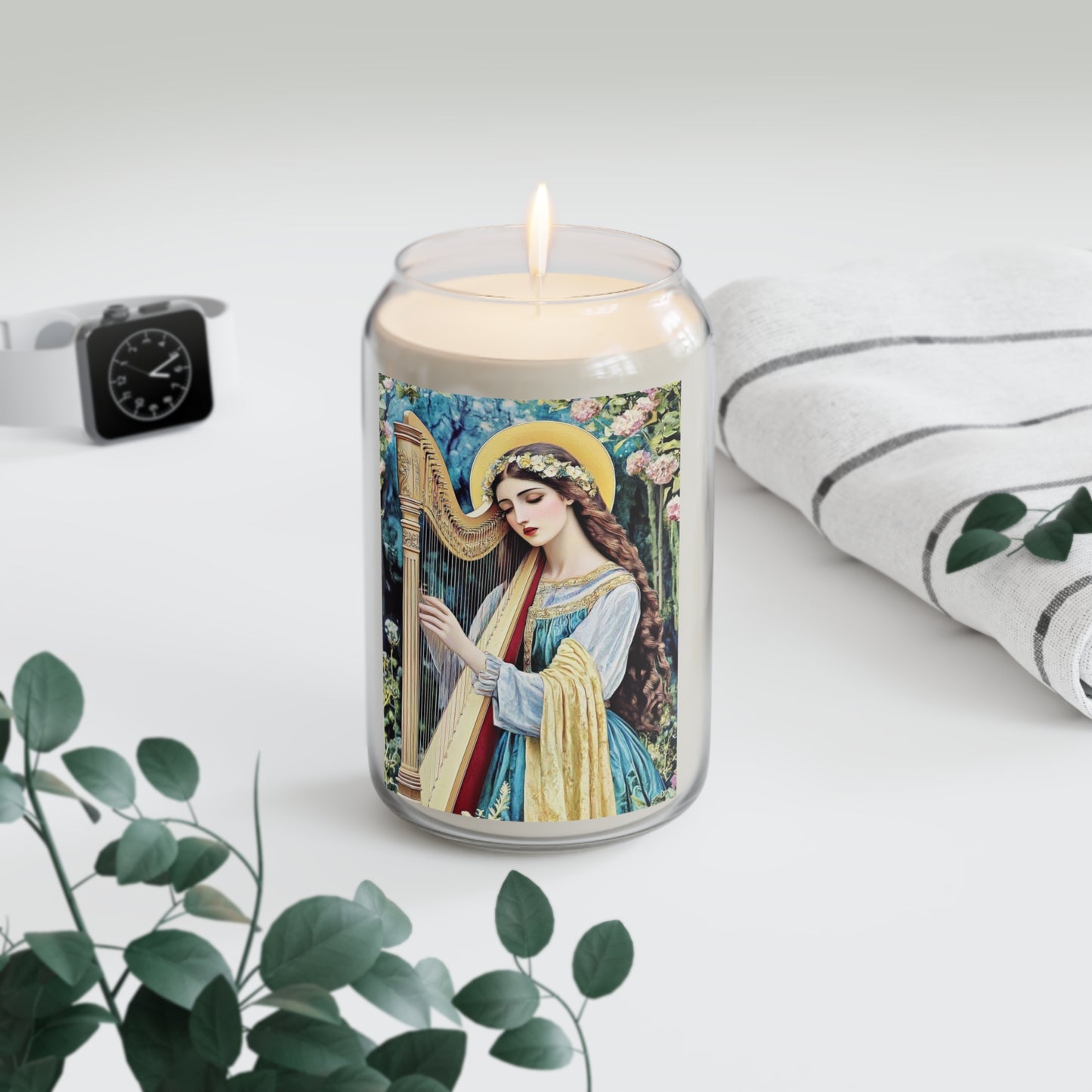 St. Cecilia Catholic Serenity Scented Candle, 13.75oz | Relaxation Gift, Home Decor, Calm Atmosphere, Religious Decor