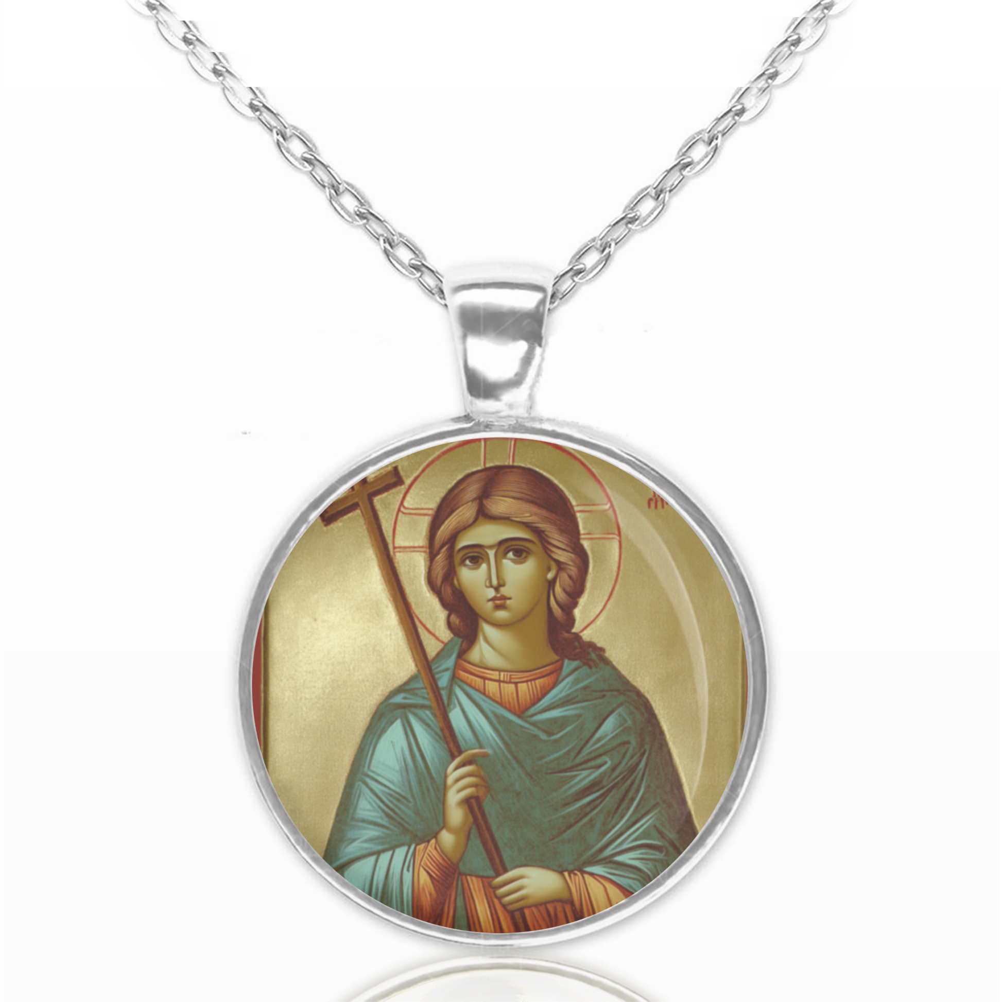 St. Victoria Necklace Catholic Saint Pendant Medal image 0