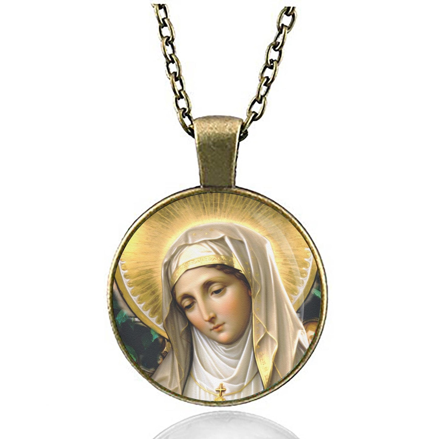 St. Bridget of Sweden Necklace - Handmade Christian Pendant | Symbol of Divine Inspiration, Faith, and Spiritual Guidance