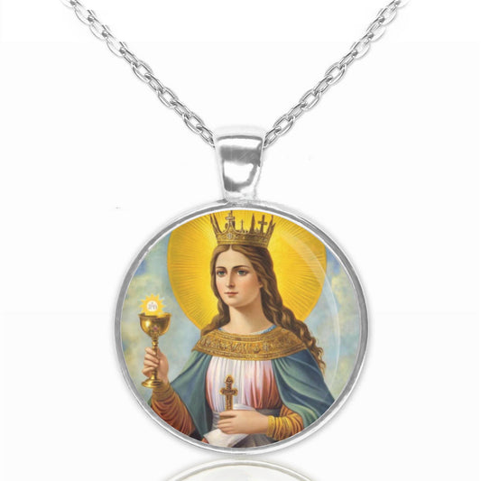 St Barbara Catholic Necklace Pendant Patron Saint of artillerymen, and miners