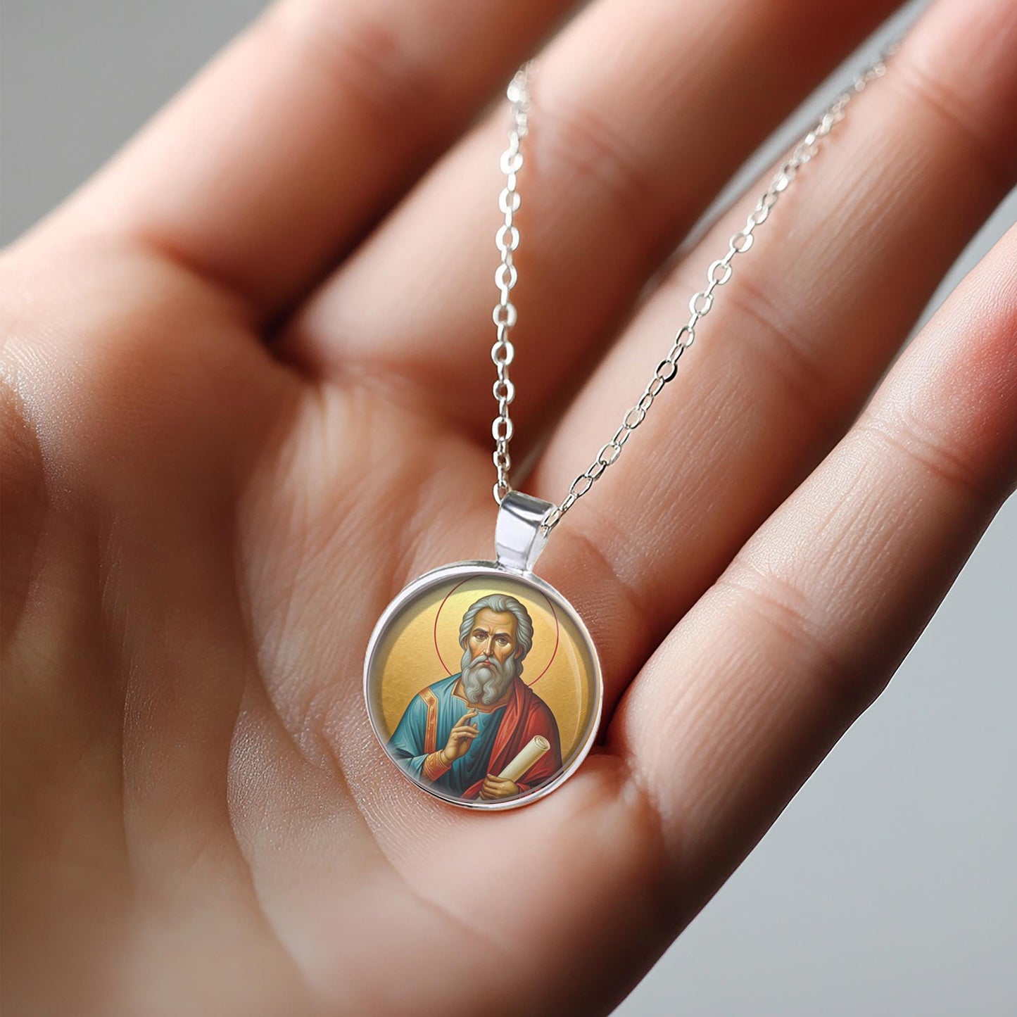 St. Joshua Necklace Medal Pendant Patron Saint Religious Jewelry