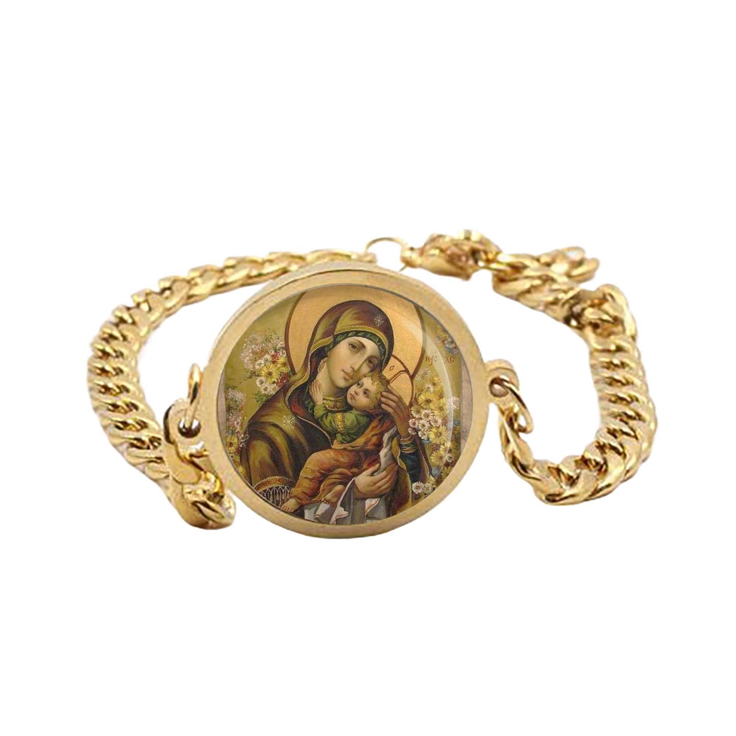 Our Lady Theotokos Mary Curb Bracelet