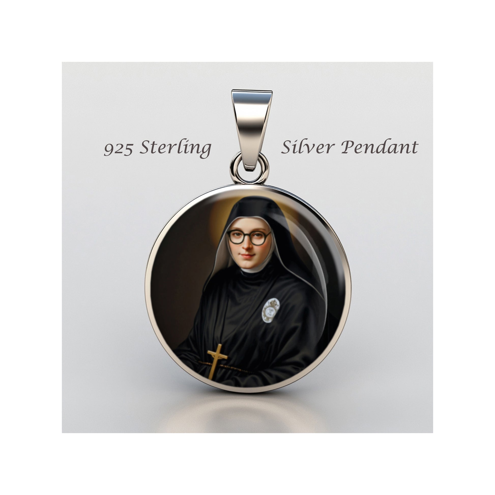 Saint Elena Aiello Blessed Catholic sterling silver 925 Christian Medal Patron image 0