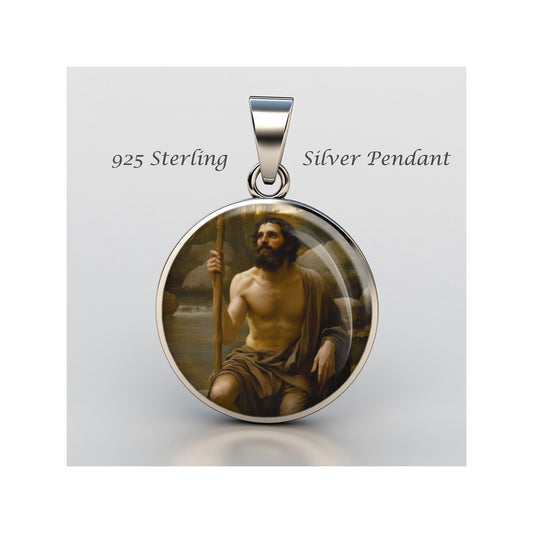 Saint John The Baptist Catholic sterling silver 925 Christian Medal Patron image 0
