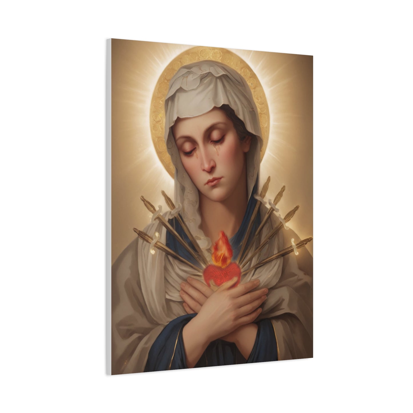 Ready to Hang - Mary Our Lady Of Sorrows Catholic Canvas Wall Art, Christian Decor