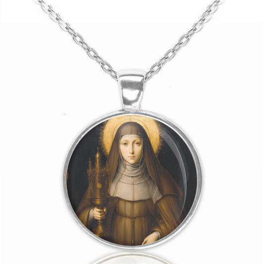 St. Clare of Assisi Italian Saint Necklace Pendant Necklace