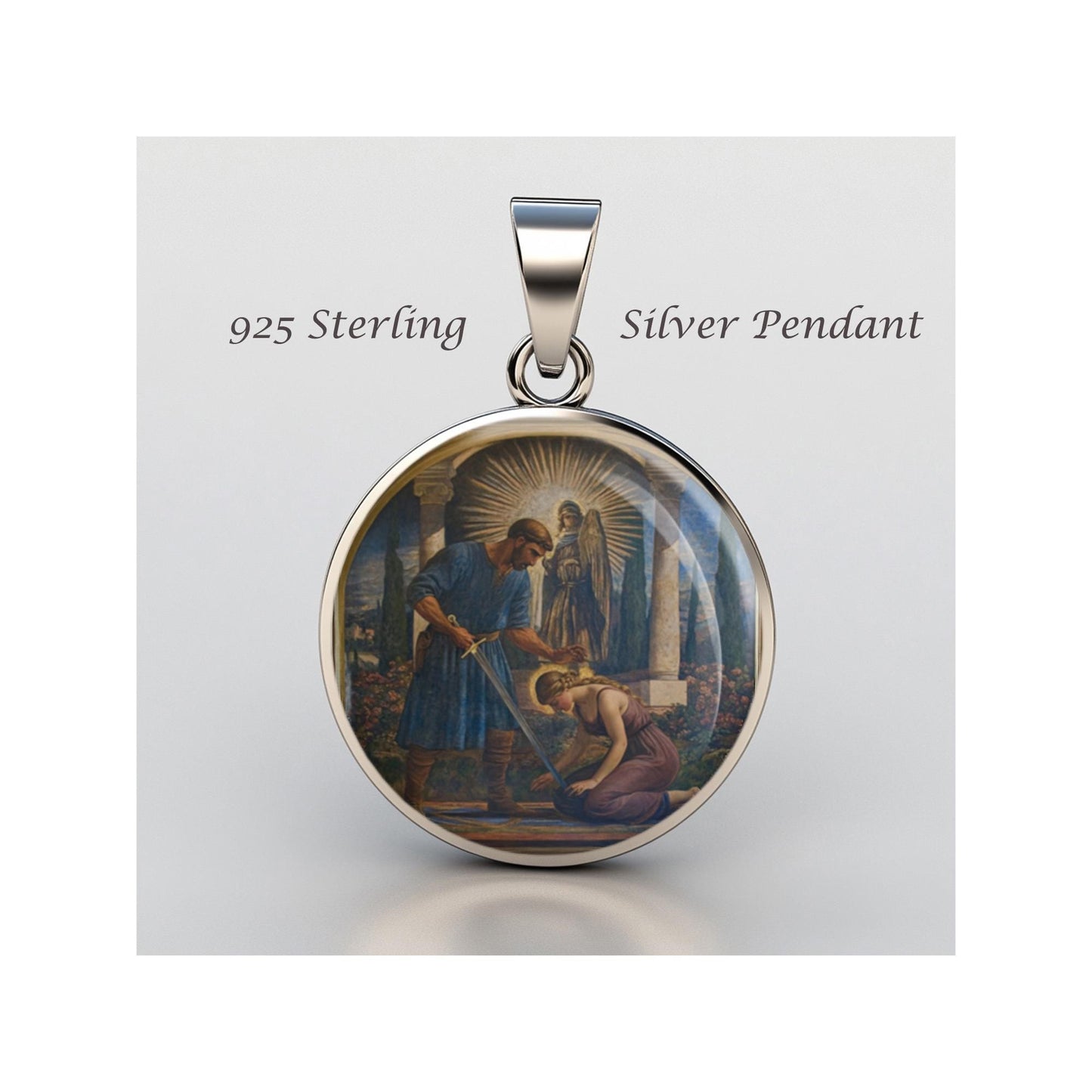 Saint Eurosia Di Jaca Religious Devotional sterling silver 925 Christian Medal Patron