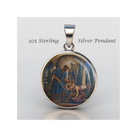 Saint Eurosia Di Jaca Religious Devotional sterling silver 925 Christian Medal Patron