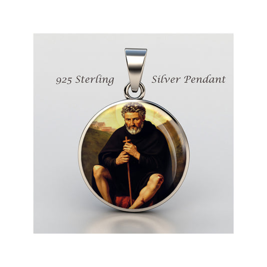 Saint Peregrine Laziosi Catholic sterling silver 925 Christian Medal Patron image 0