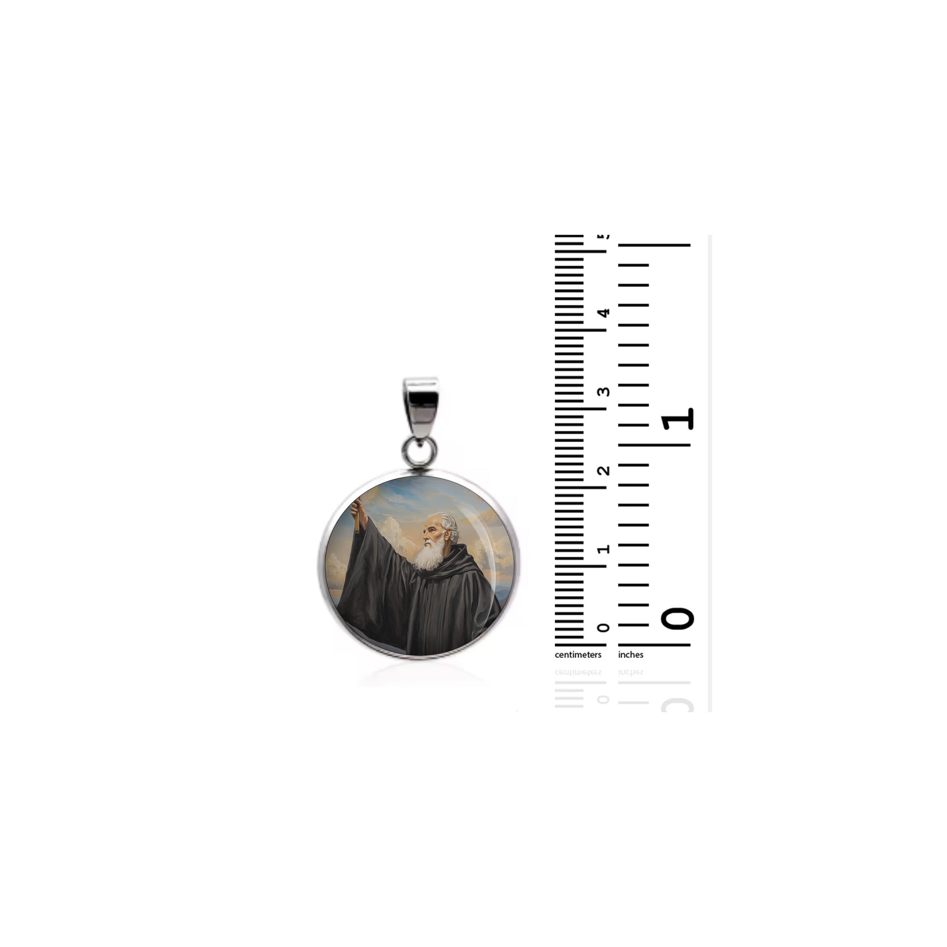 Saint John Gualbert Abbot Catholic sterling silver 925 Christian Medal Patron image 1