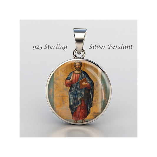 Saint Philip The Apostle Catholic sterling silver 925 Christian Medal Patron image 0