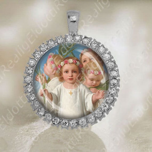 The Holy Innocents Cherub Angel Medal Pendant Catholic Religious Jewelry