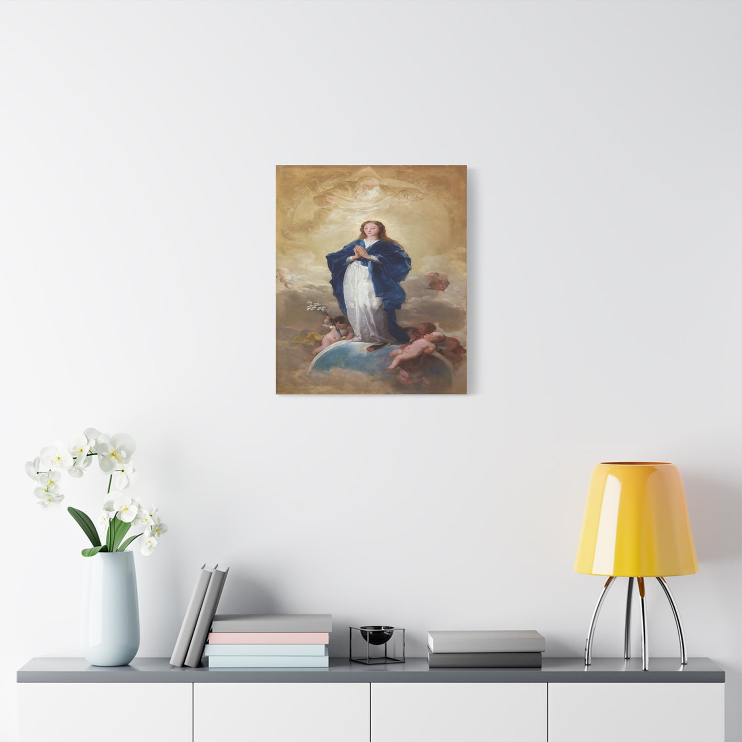 Ready To Hang - Mother Mary Immaculate Conception Catholic Canvas Wall Art, Christian Decor