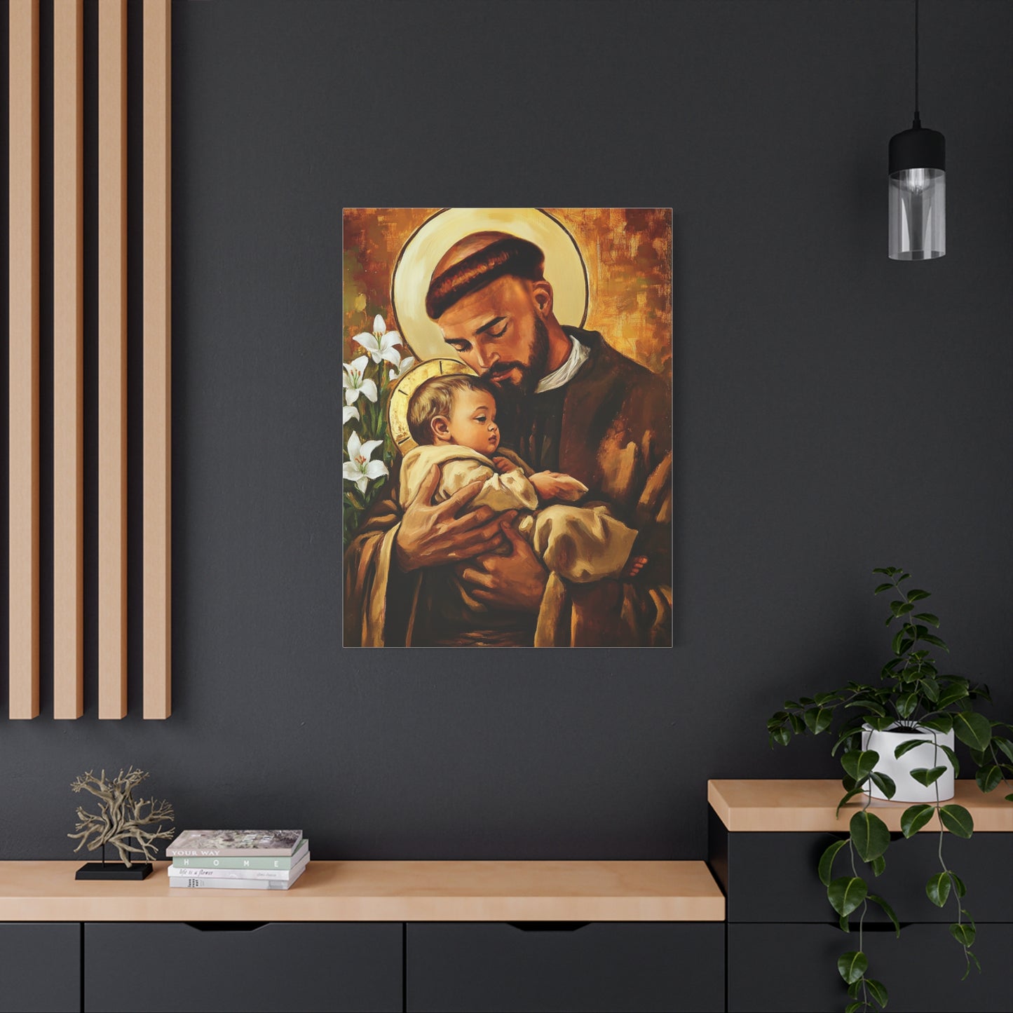 St. Anthony of Padua Canvas Print, Catholic Decor Wall, Gift Religious Christian