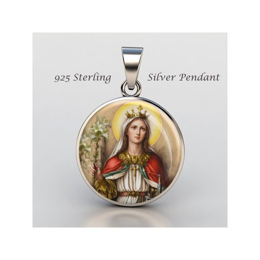 Saint Catherine Of Alexandria Religious Devotional sterling silver 925  Medal Patron
