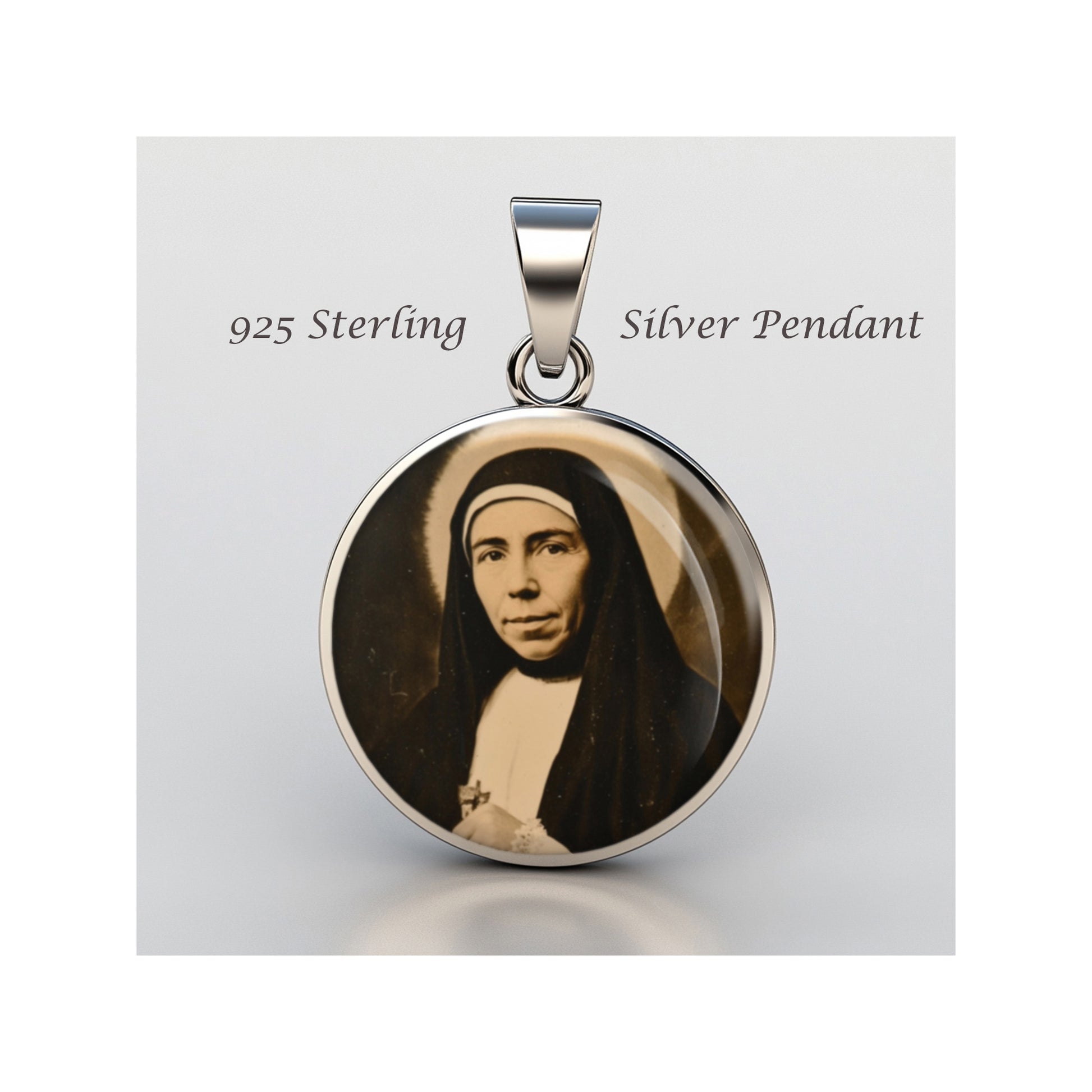 Saint Maria Domenica Mazzarello Catholic sterling silver 925 Christian Medal image 0
