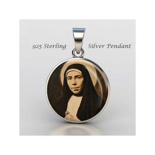 Saint Maria Domenica Mazzarello Catholic sterling silver 925 Christian Medal image 0