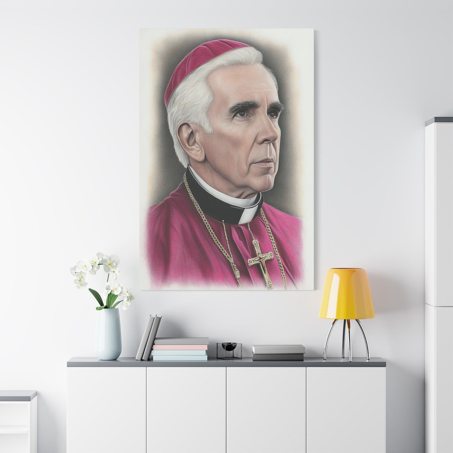 Bishop Fulton Sheen Canvas Print, Catholic Decor Wall, Gift Religious Christian