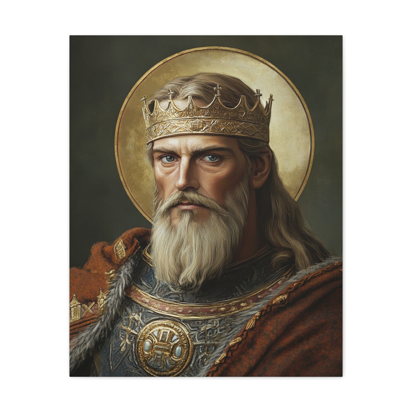 Ready to Hang - St. Olaf of Norway Catholic Canvas Wall Art, Christian Decor
