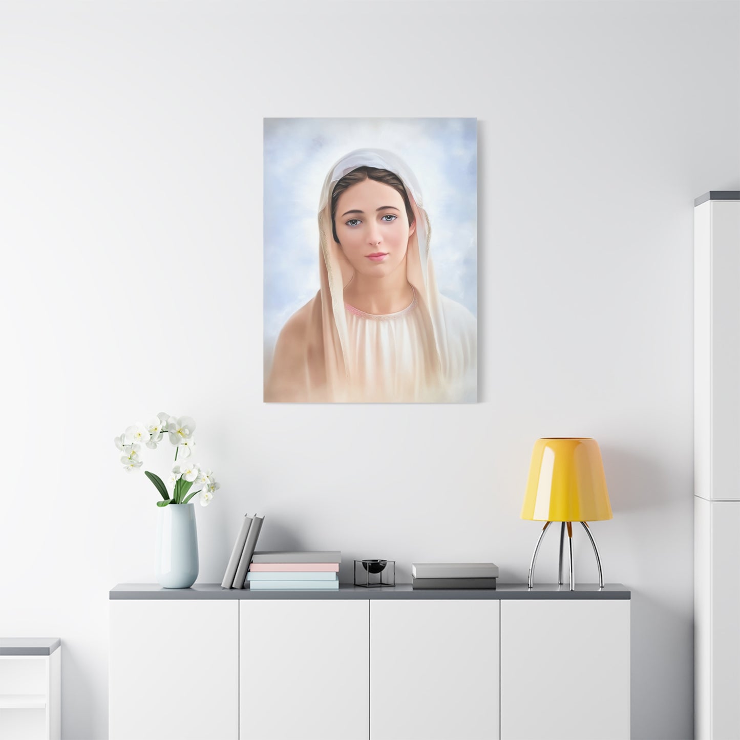 Our Lady Mary Medjugorje Catholic Canvas Wall Art, Christian Decor