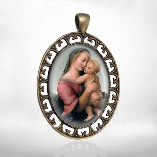 Madonna and Child (The Tempi Madonna) by Raphael Virgin Mary Medal Catholic Christian