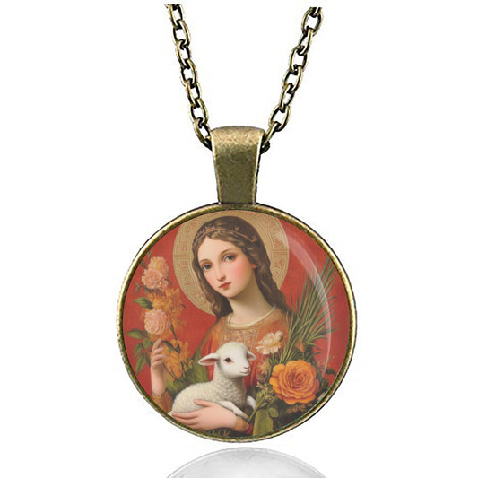 St. Agnes Necklace Medal Pendant