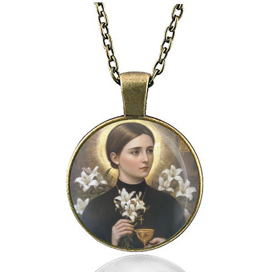 St. Gemma Galgani the Flower of Lucca Religious Necklace
