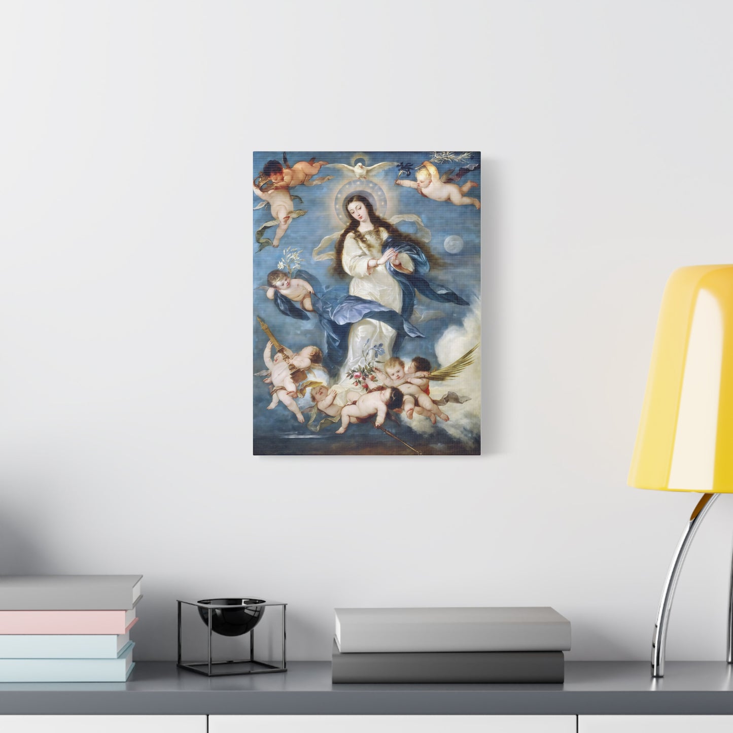 Ready To Hang - Mother Mary Immaculate Conception Catholic Canvas Wall Art, Christian Decor Our Lady