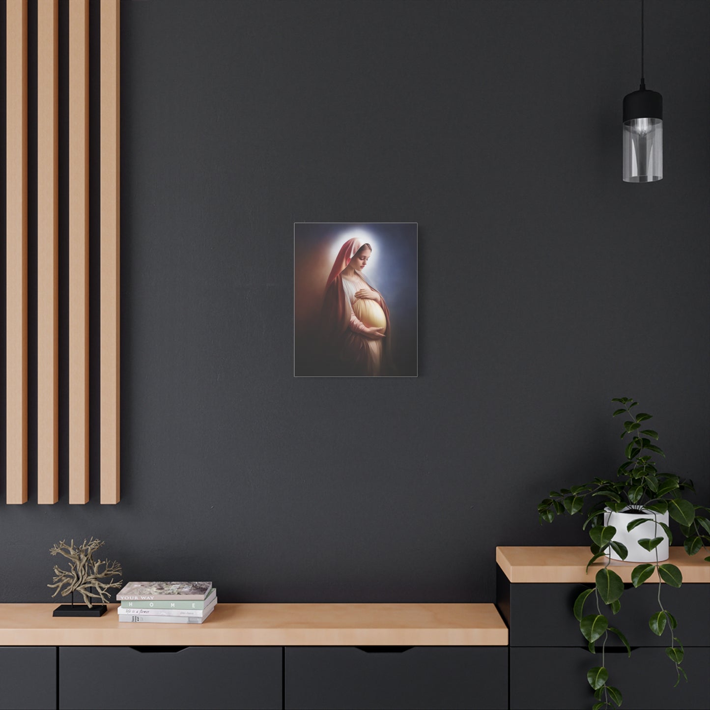 Ready To Hang - Pregnant Mother Mary Catholic Canvas Wall Art, Christian Decor