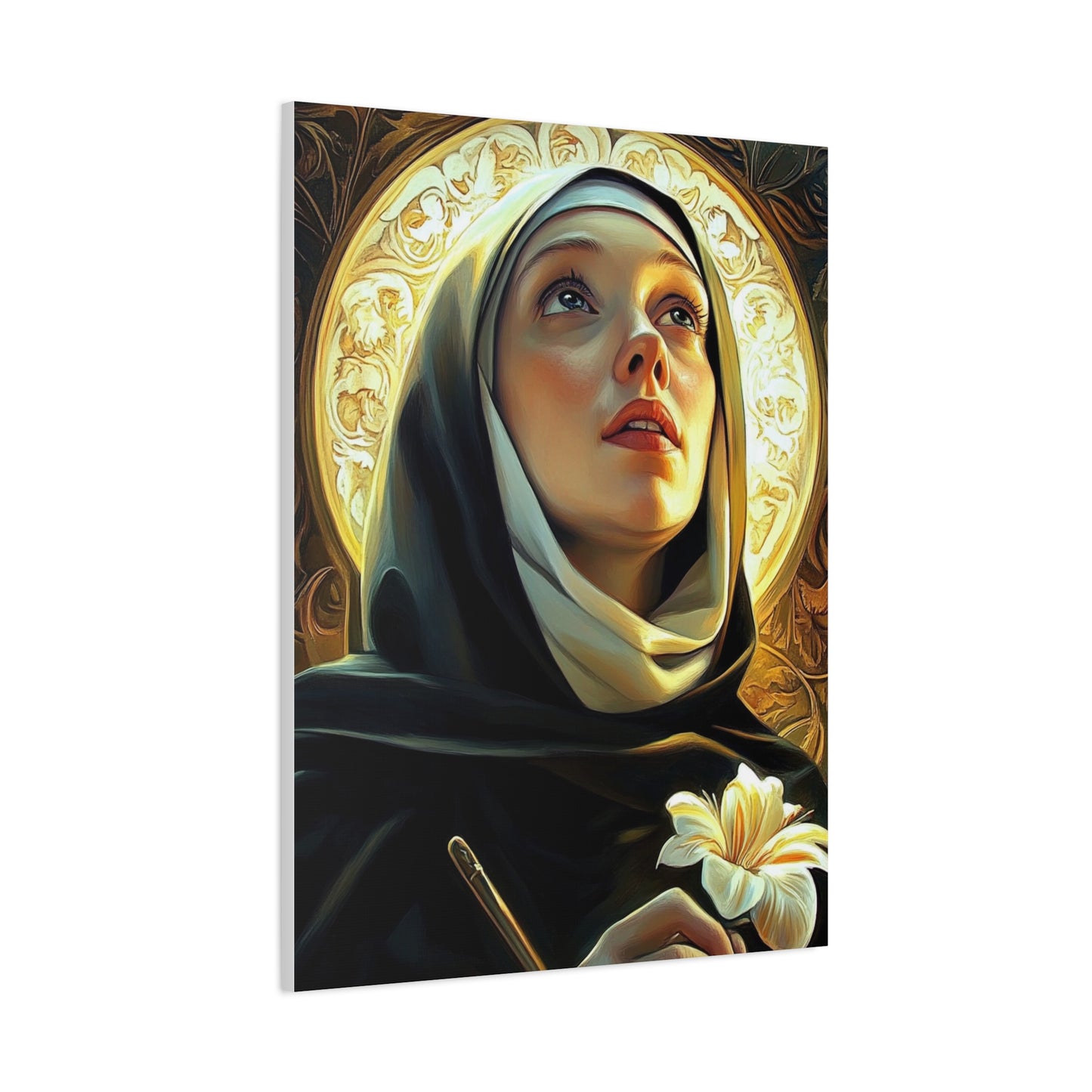 St. Catherine of Sweden Catholic Canvas Wall Art, Christian Decor