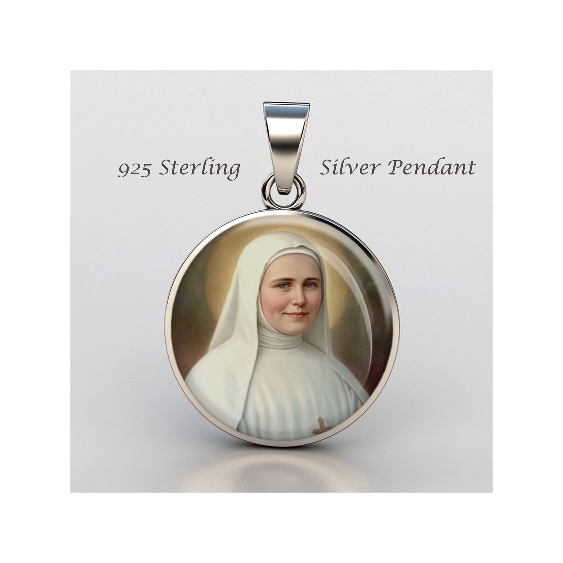 Saint Marie Amandine Catholic sterling silver 925 Christian Medal Patron Pendant image 0
