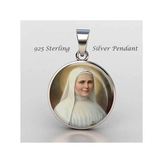 Saint Marie Amandine Catholic sterling silver 925 Christian Medal Patron Pendant image 0