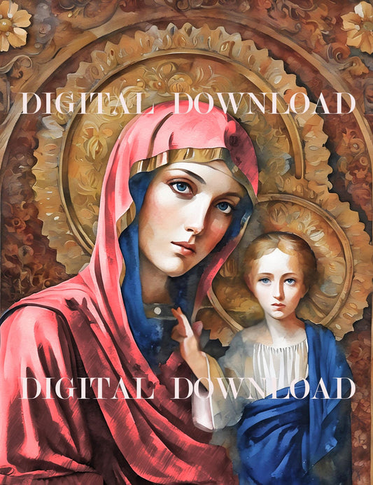 Mary Our Lady of Soufanieh Religious Art Digital Image Print - Replica- image 0