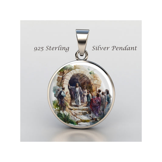 Saint Resurrection Of Lazarus Miracle Of Jesus Christ sterling silver 925 Medal image 0