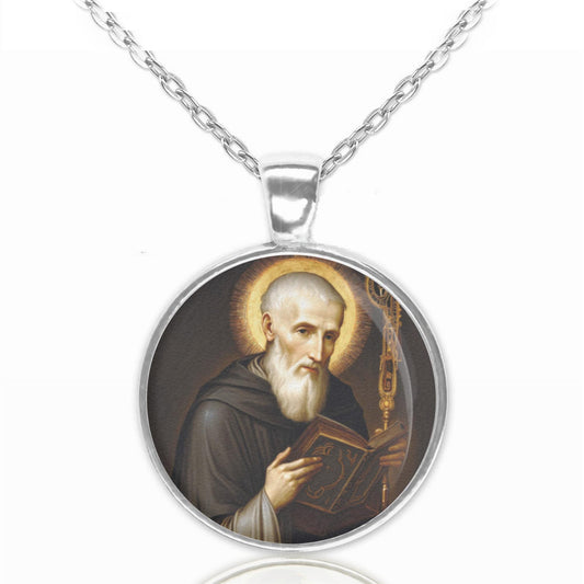 St. Benedict of Nursia Necklace Catholic | Medal Pendant Christian Religious Jewelry