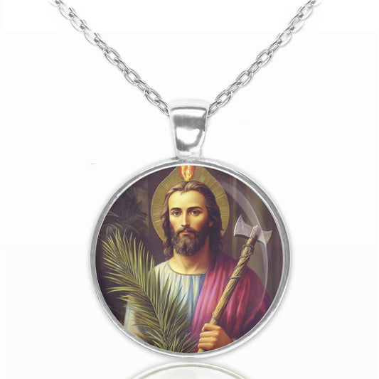 Saint Jude Religious Medal Pendant Necklace