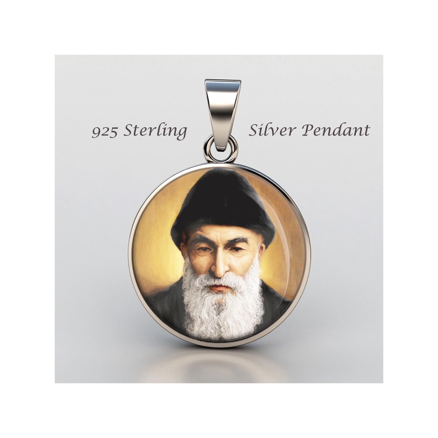 Saint Charbel Makhlouf Religious Devotional sterling silver 925 Christian Medal Patron