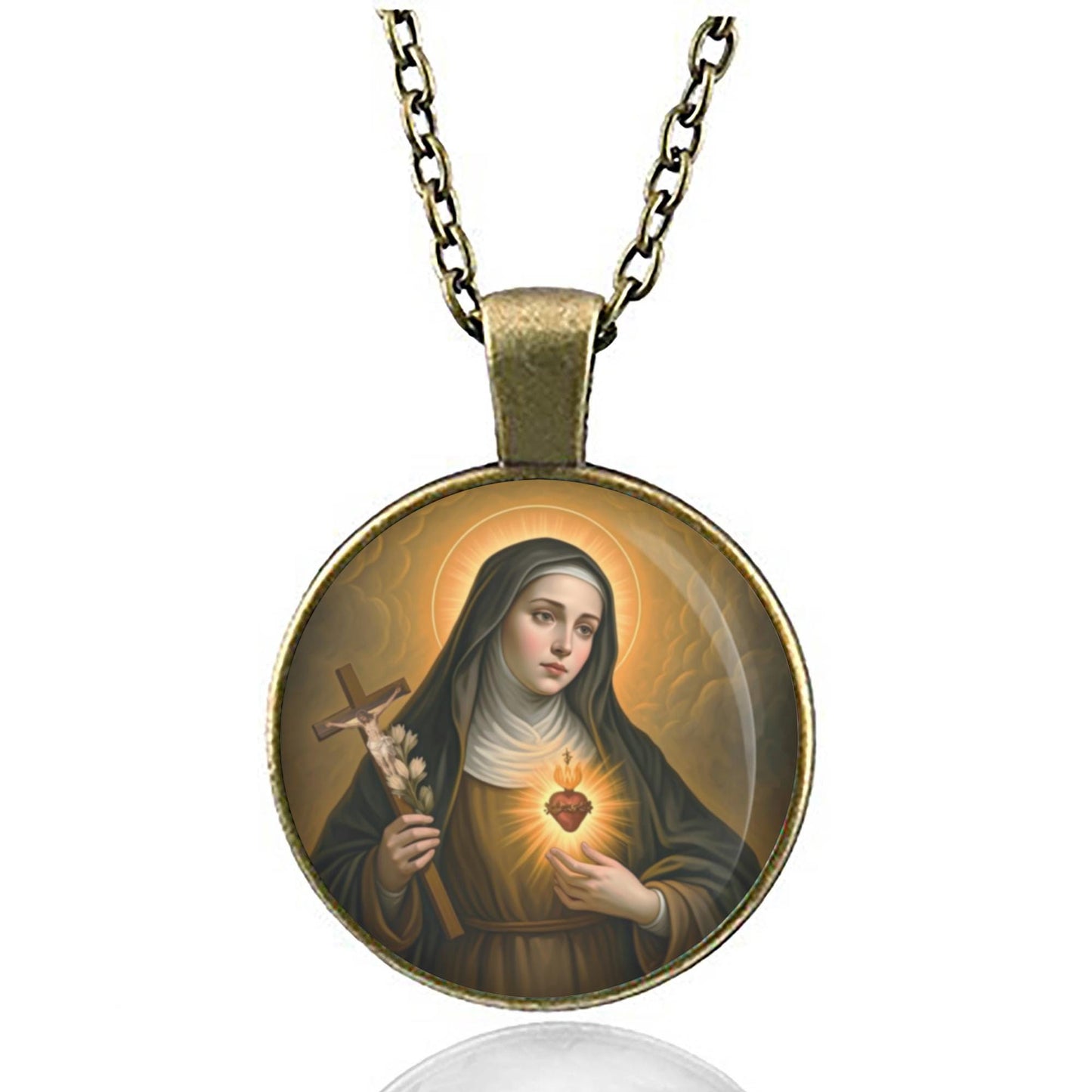 St. Jane Frances de Chantal Catholic Necklace. Patron Religious Pendant