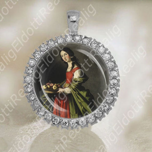 St Dorothy by Zubaran Medal Catholic Patron Christian Silver Tone Jewelry