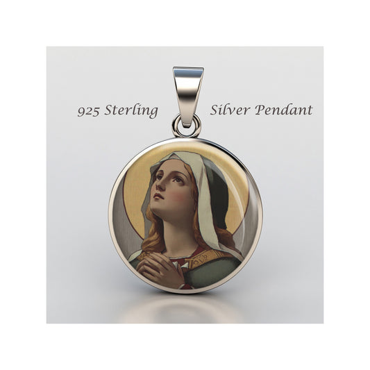 Saint Lydwina Euphori Catholic sterling silver 925 Christian Medal Patron image 0