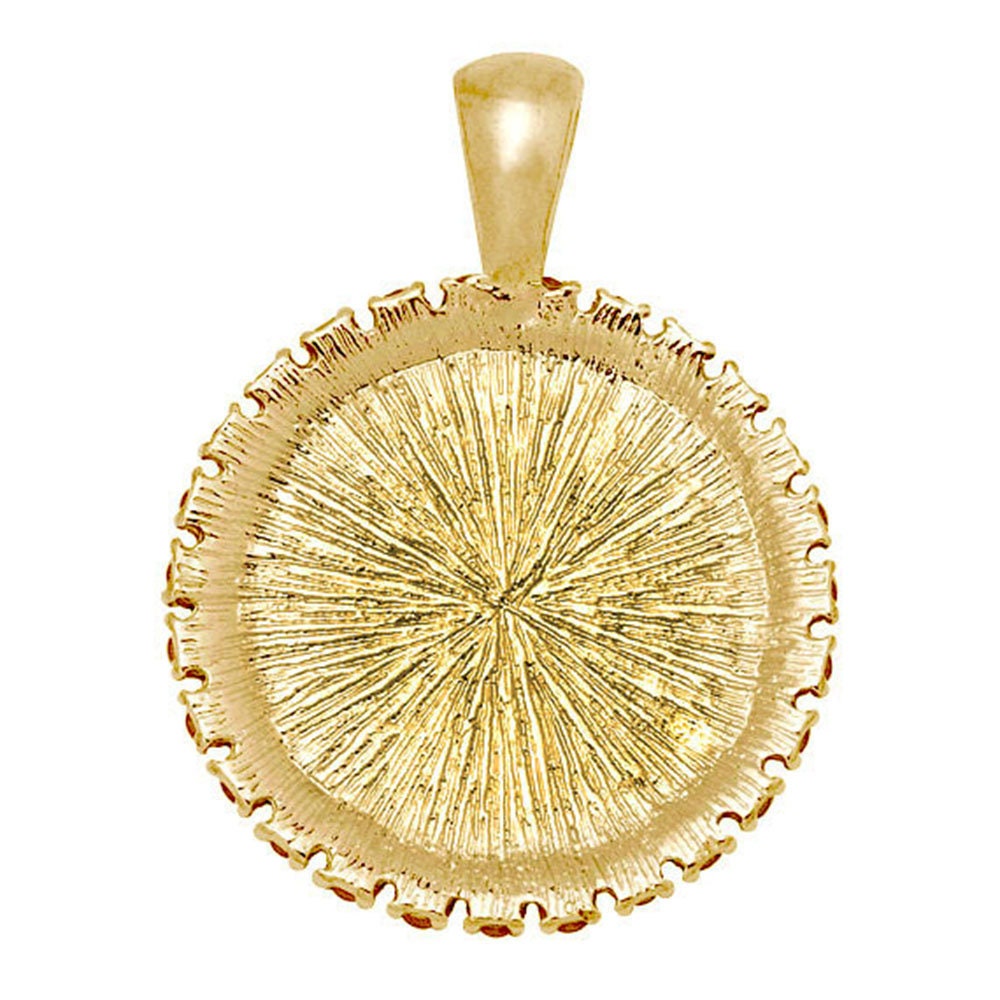 Our Lady of Suyapa Gold Tone Pendant with Rhinestones Virgin Mary Suyapa Medal