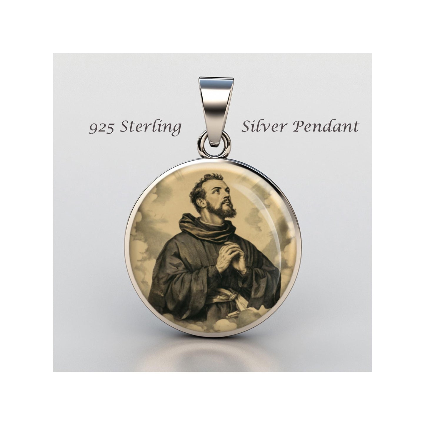 Saint Francis Xavier Religious Devotional sterling silver 925 Christian Medal Patron Pendant