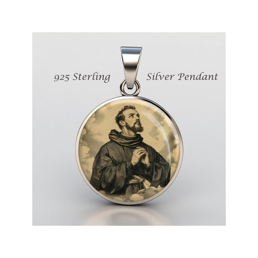 Saint Francis Xavier Religious Devotional sterling silver 925 Christian Medal Patron Pendant