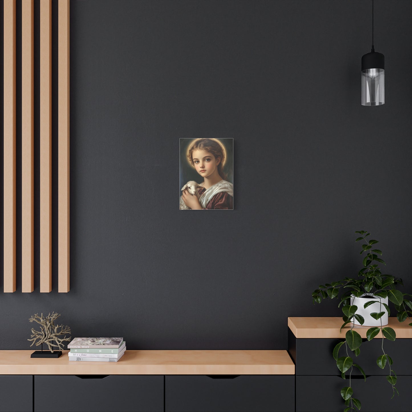 St. Agnes Catholic Canvas Wall Art, Christian Decor